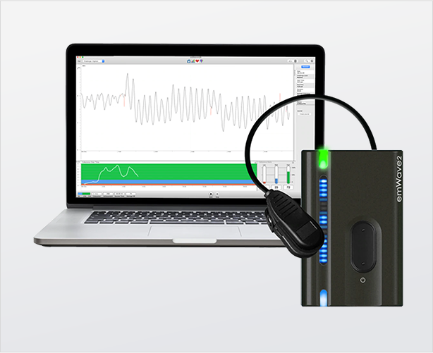 HeartMath Device with Laptop