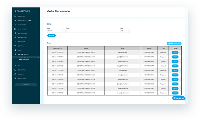 OrderGroove panel