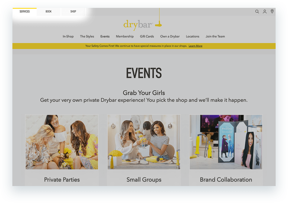 Tabbed Solution for Drybar.com